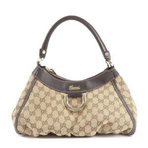 GUCCI Abbey GG Canvas Leather Shoulder Bag Beige Brown 190525 | Luna Bags