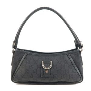 GUCCI Abbey GG Denim Leather Shoulder Bag Black 293583 | Luna Bags