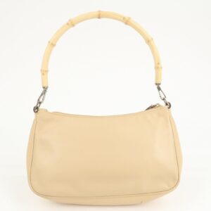 GUCCI Bamboo Leather Shoulder Bag Beige 001.3865 | Luna Bags