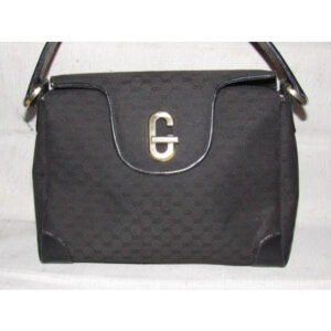 Gucci Black Micro Guccissima Print Jackie Satchel w G Twist Clasp | Luna Bags