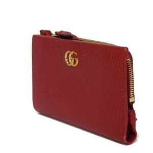 GUCCI Bifold Wallet 546588 Textured leather Red Petit Marmont GG Marmont Compact Zip Wallet | Luna Bags