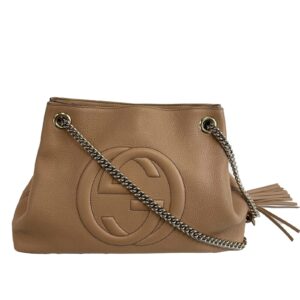 GUCCI - GG Medium Soho Chain Shoulder Bag - Rose Beige w/ Tassel | Luna Bags