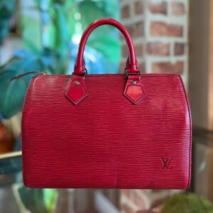LOUIS VUITTON Speedy 25 Red Epi Leather Satchel Bag Castillan TS3849 | Luna Bags