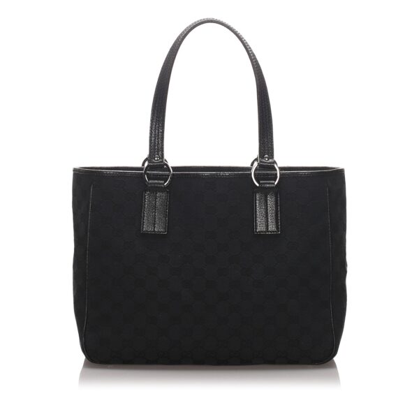 Gucci Black Canvas Fabric GG Tote Bag Italy | Luna Bags