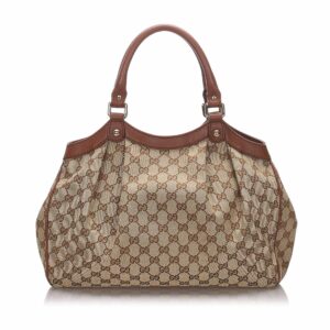 Gucci Brown Canvas Fabric Guccissima Sukey Tote Italy | Luna Bags