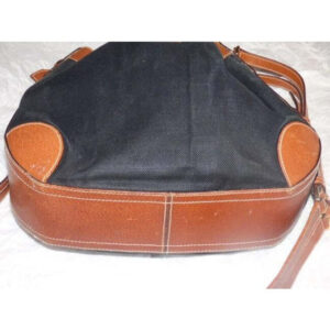 Gucci Vintage Black Canvas Camel Leather Satchel | Luna Bags
