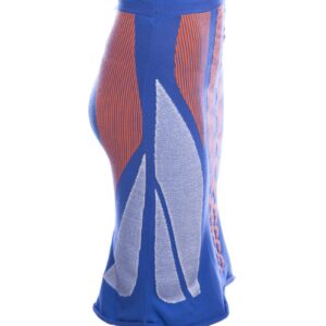 Louis Vuitton Blue & Orange Geometric Knee Length Pencil Skirt SZ XS | Luna Bags