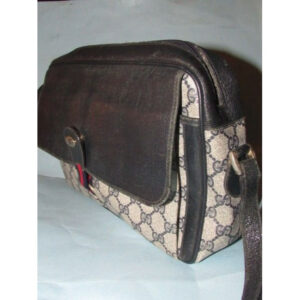 Gucci Early Accessory Collection School Bag Navy Blue Large G Logo Print Coated Canvas And Navy Blue | Luna Bags