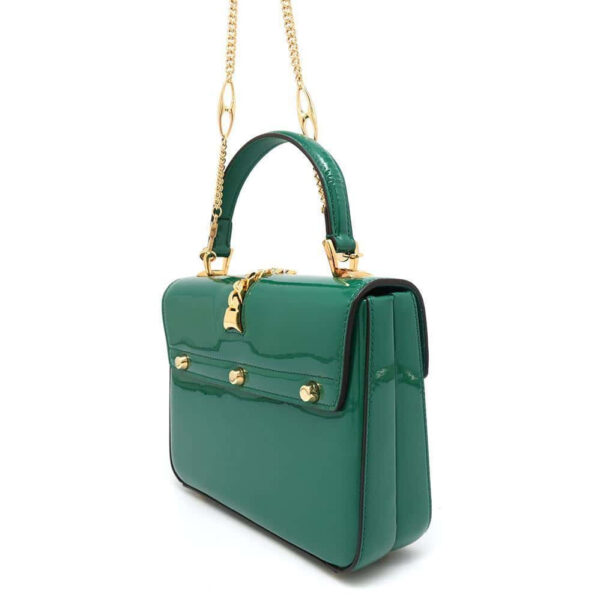 GUCCI 1969 Sylvie Green589479 Patent Leather | Luna Bags