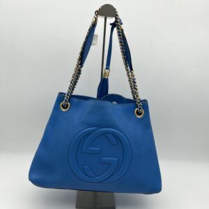 Gucci | Bags | New Gucci Soho Limited Ed Caspian Blue Double Chain Shoulder Bag AE935 | Luna Bags