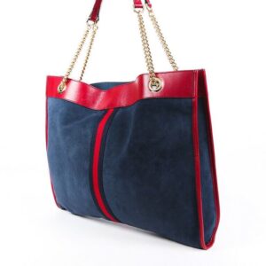 Gucci Bag Rajah Large Blue Suede Leather Tote | Luna Bags