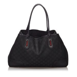 Gucci Black Canvas Fabric GG Princy Tote Bag Italy | Luna Bags