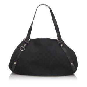 Gucci Black Canvas Fabric GG Pelham Tote Bag Italy | Luna Bags