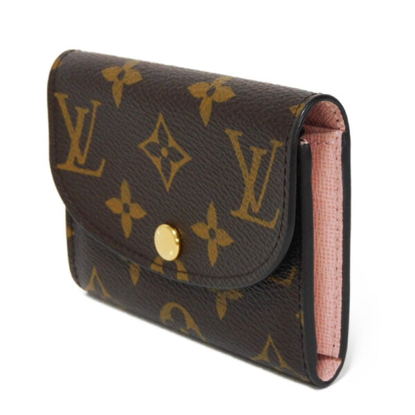 LOUIS VUITTON Bifold Wallet M62361 Monogram canvas x grain leather (embossed) Rose valerine Monogram Portomone Rosary | Luna Bags