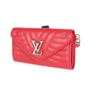 Louis Vuitton Red Quilted Cowhide New Wave Wristlet Wallet | Luna Bags