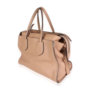 Gucci Tan Pebbled Leather Studded Ramble Satchel | Luna Bags