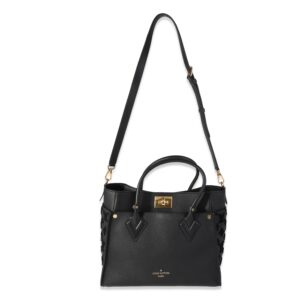 LOUIS VUITTON Black Grained Calfskin & Tufted Monogram On My Side MM | Luna Bags