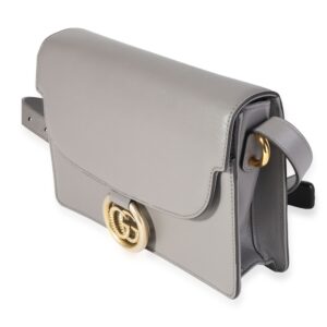 Gucci Gray Leather GG Ring Shoulder Bag | Luna Bags