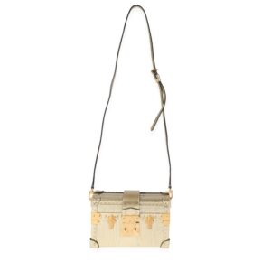LOUIS VUITTON Gold Grain de Bois Petite Malle | Luna Bags