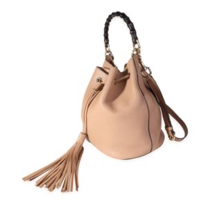 Gucci Beige Pebbled Leather Miss Bamboo Bucket Bag | Luna Bags