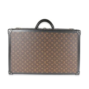 LOUIS VUITTON Monogram Macassar & Black Leather Alzer Trunk 60 | Luna Bags
