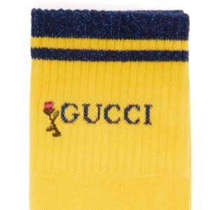 Gucci Rose-embroidered Cotton Ankle Socks in Yellow | Luna Bags