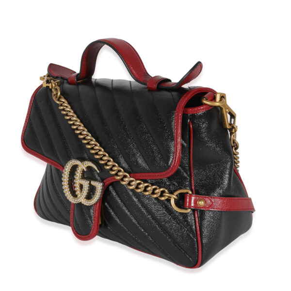 Gucci Black Quilted Leather GG Marmont Small Torchon Top Handle | Luna Bags