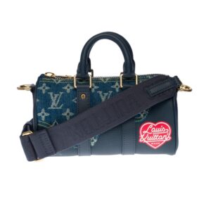 LOUIS VUITTON BRAND NEW-Limited edition keepall XS strap in blue denim by Nigo | Luna Bags
