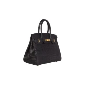 Hermes Black Matte Crocodile Birkin Bag | Luna Bags