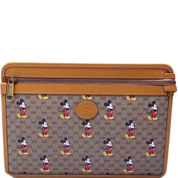 Gucci X Disney GG Supreme Mickey Mouse Zip Pouch | Luna Bags