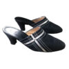 Gucci 1970s- 80s black silk over leather metallic shoes | Luna Bags - Image 10