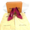 LOUIS VUITTON pumps suede pink LV circle logo High heels 34 1/2 | Luna Bags - Image 11