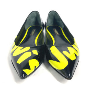 LOUIS VUITTON pumps Enamel / leather yellow Petanko Graffiti logo 36 | Luna Bags