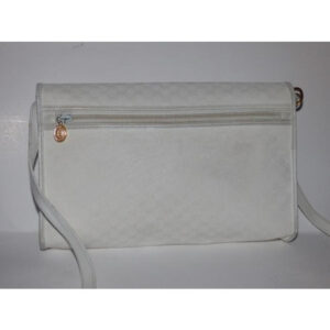 Gucci Vintage White Small G Logo Coated Canvas Leather Cross Body | Luna Bags