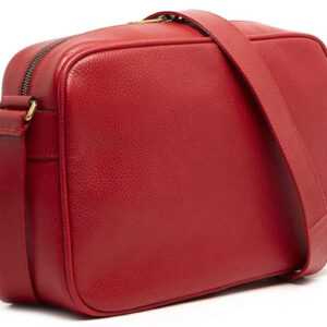 GUCCI Print Retro Logo Printing Leather Camera Bag Shoulder Messenger Bag Red 523589-0QSAT-6461 | Luna Bags