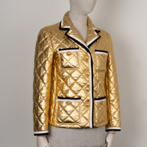 GUCCI Patch Pocket Leather Jacket Gold | Luna Bags