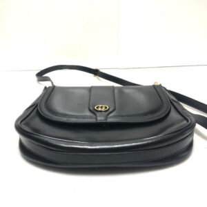 Gucci GG Supreme Classic, Black Leather, Shoulder Bag/Cross Body with an Envelope Top & Gold Hardware | Luna Bags
