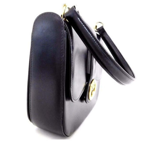 Gucci Mod Black Leather Two Way Handle Bag | Luna Bags