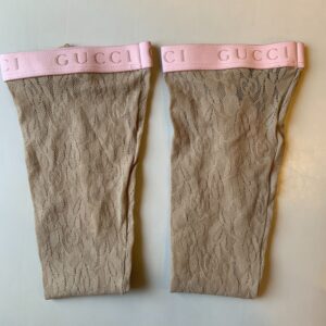 Gucci GG Floral Lace Socks in Tan | Luna Bags