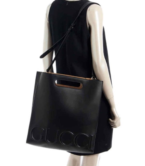 Gucci Bag XL Black Leather Tote | Luna Bags