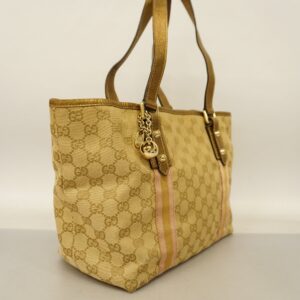 GUCCIAuth  Sherry Line Tote Bag 137396 Women's GG Canvas,Leather Beige,Gold | Luna Bags