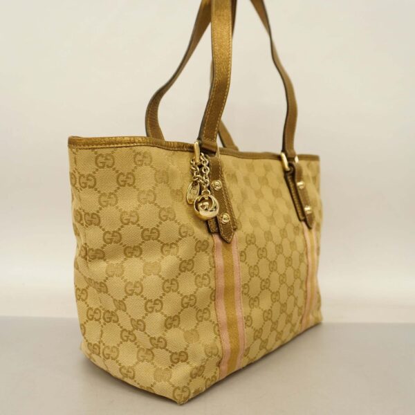 GUCCIAuth  Sherry Line Tote Bag 137396 Women's GG Canvas,Leather Beige,Gold | Luna Bags