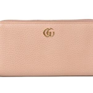 Gucci Wallet GUCCI Long / Petit Marmont Leather Pink Beige Round 456117 | Luna Bags