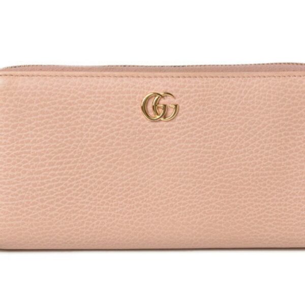 Gucci Wallet GUCCI Long / Petit Marmont Leather Pink Beige Round 456117 | Luna Bags