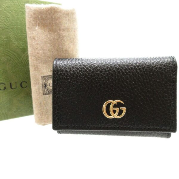GUCCI 644407 Double G Leather Black Wallet | Luna Bags