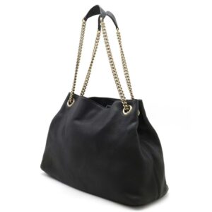 GUCCI Soho Interlocking G Chain Bag Shoulder Tote Leather Black 308982 | Luna Bags