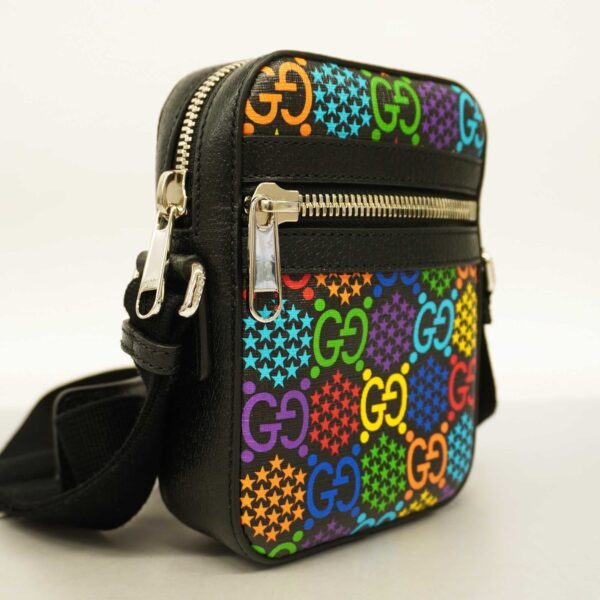 GUCCIAuth  GG Psychedelic 598103 PVC Shoulder Bag Black | Luna Bags
