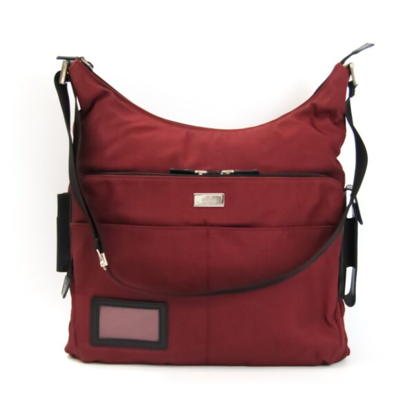 Gucci 019 0312 Unisex Nylon Canvas,Leather Messenger Bag,Shoulder Bag Red Brown | Luna Bags