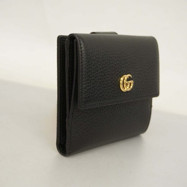GUCCIAuth  GG Marmont Gold Hardware 456122 Women's Leather Wallet Black | Luna Bags