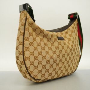 GUCCIAuth  Sherry Line Shoulder Bag 122790 Women's GG Canvas,Leather Beige,Brown | Luna Bags